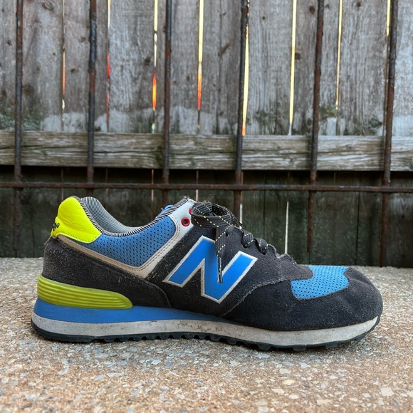 New Balance 574 — Blue / Neon Yellow (Size 10 Men’s) - Picture 3 of 12